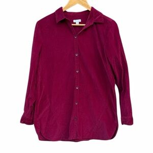 J. Jill burgundy corduroy Casual Button-Down Shirt size small